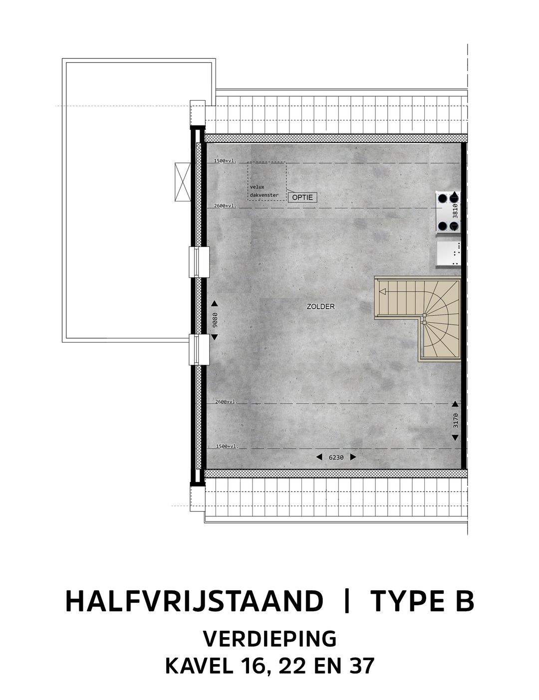 Foto 8 van Halfvrijstaande woning Type B (Bouwnr. 37)