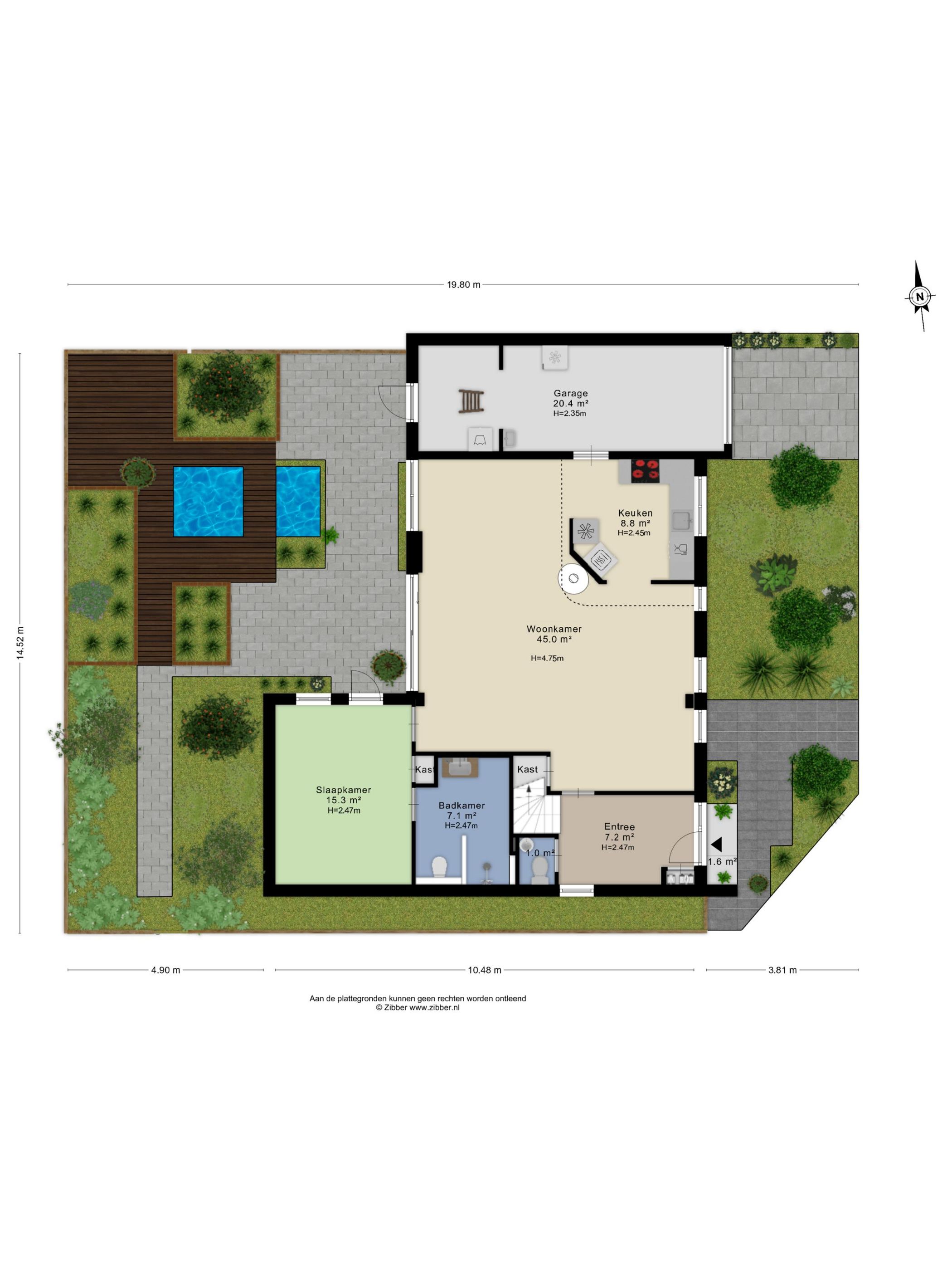 Spacious semi-detached bungalow with garage and sunny west-facing garden — 71