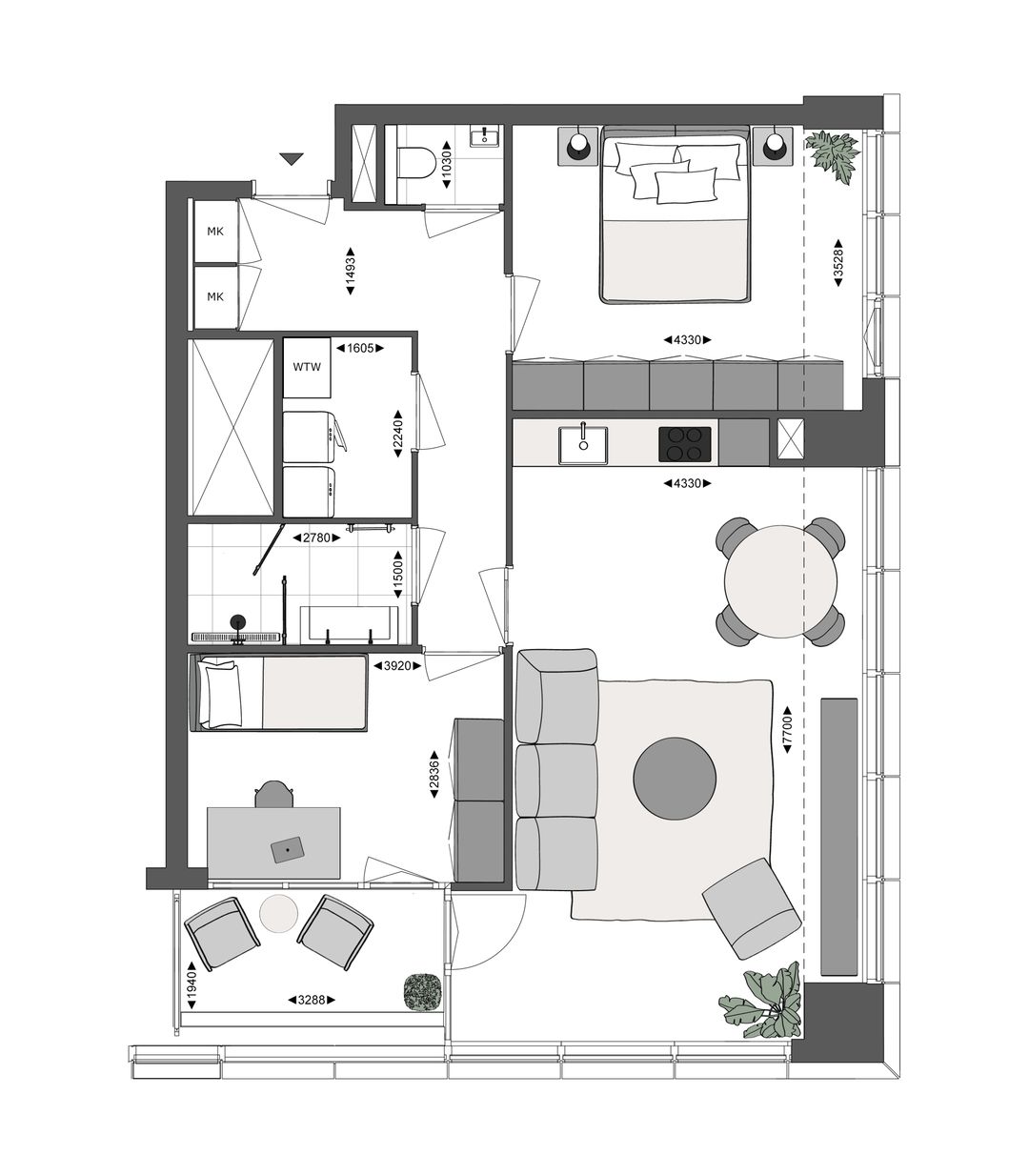 Foto 13 van Driekamerappartement (Bouwnr. 21)