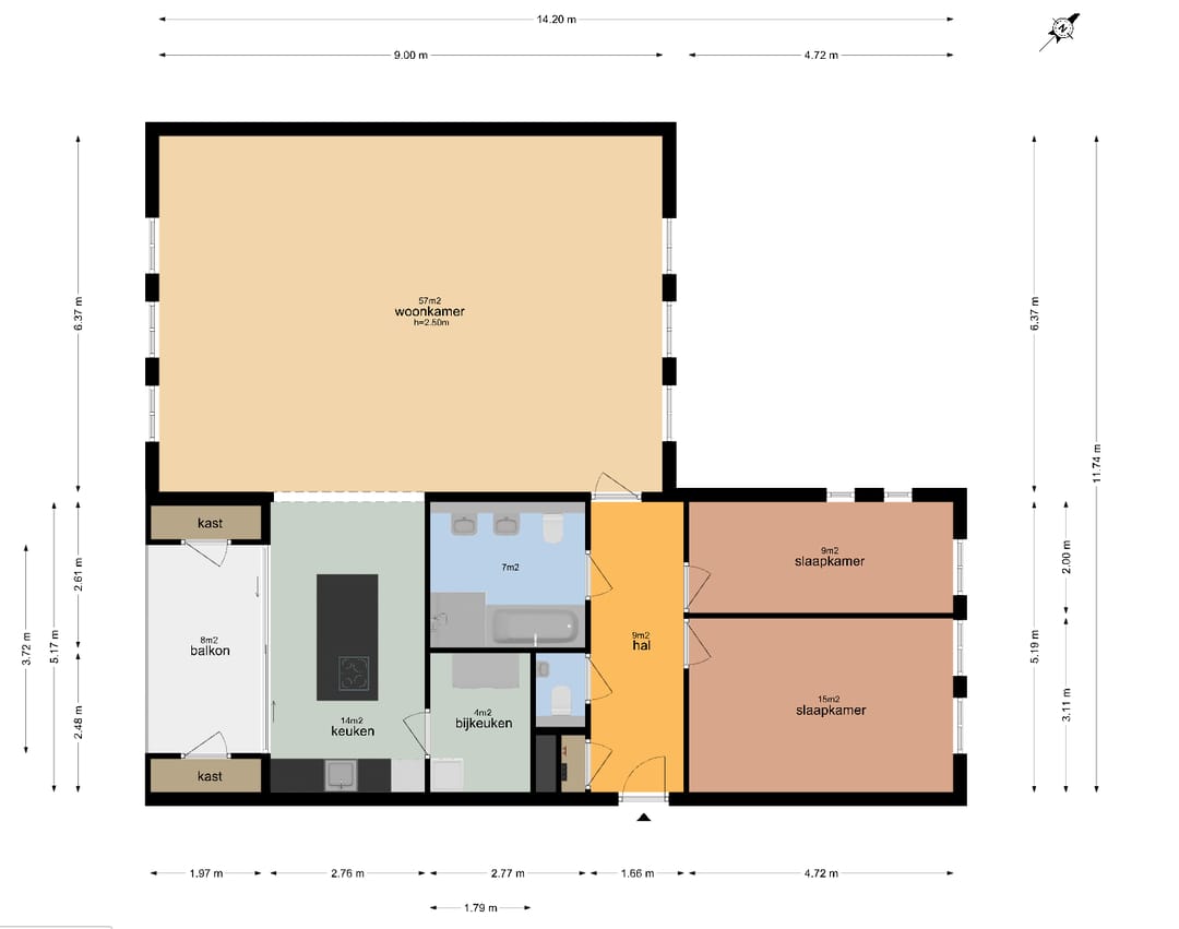 Spacious and luxurious 3-room apartment with balcony and parking in the heart of Utrecht — 53