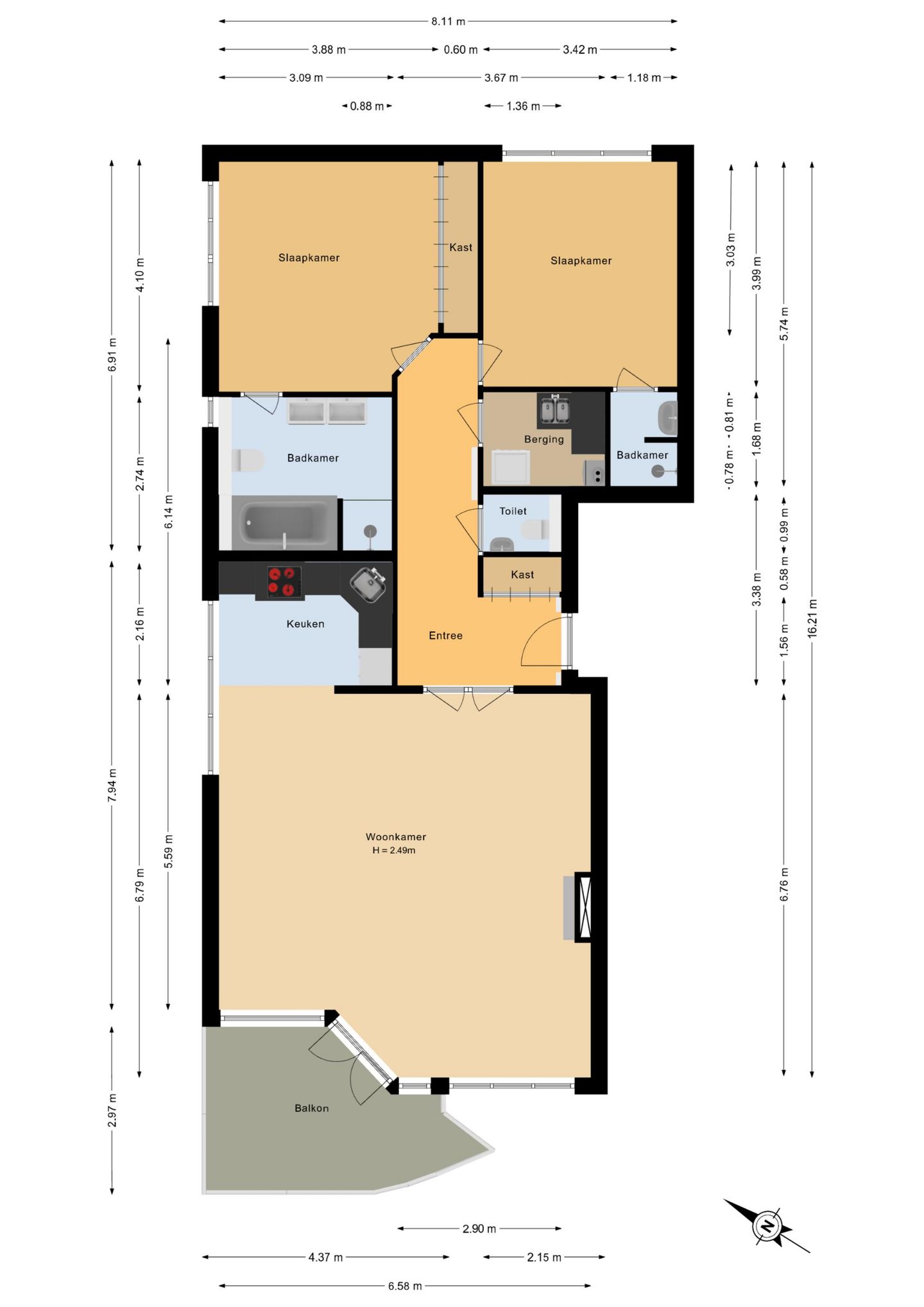 Spacious 3-room apartment with terrace near Noordwijk beach — 33