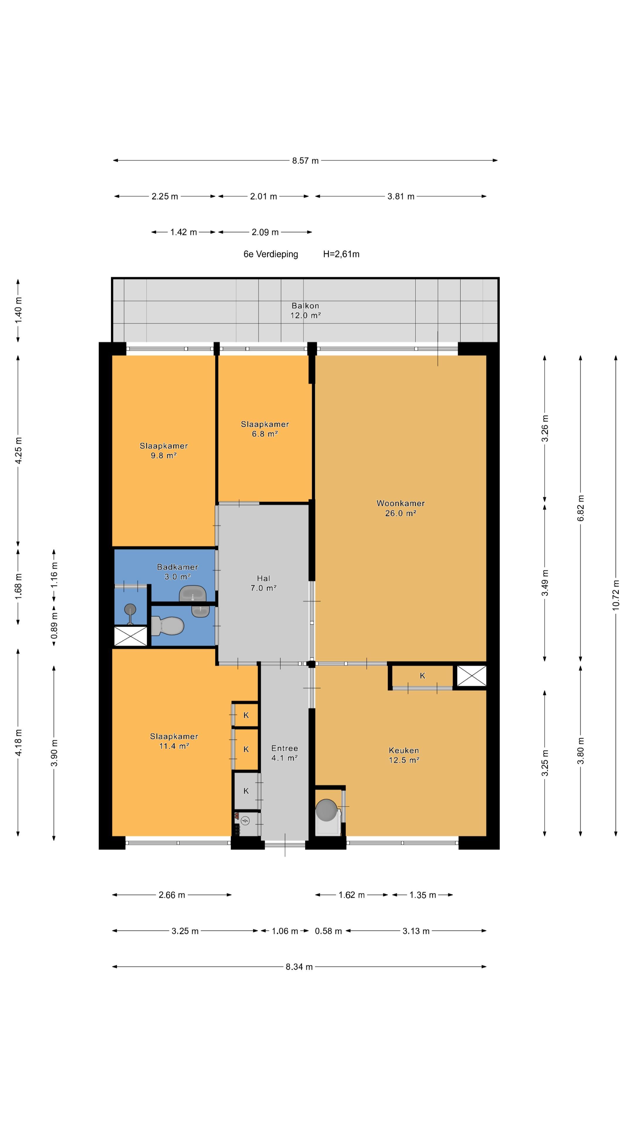 Spacious 4-Room Apartment with Sunny Balcony in Zoetermeer — 35