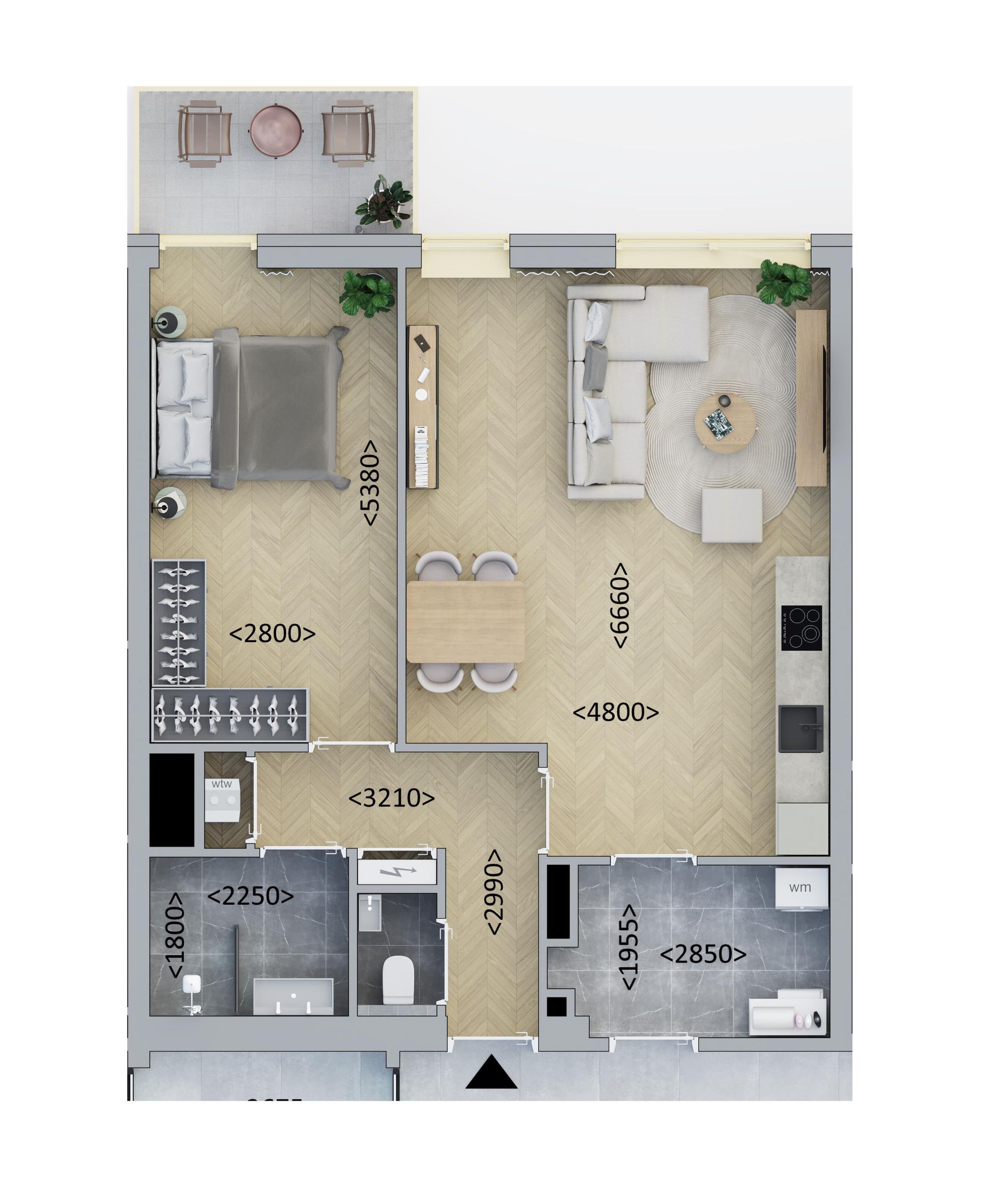 Tussenappartement (Bouwnr. D3.2)  false