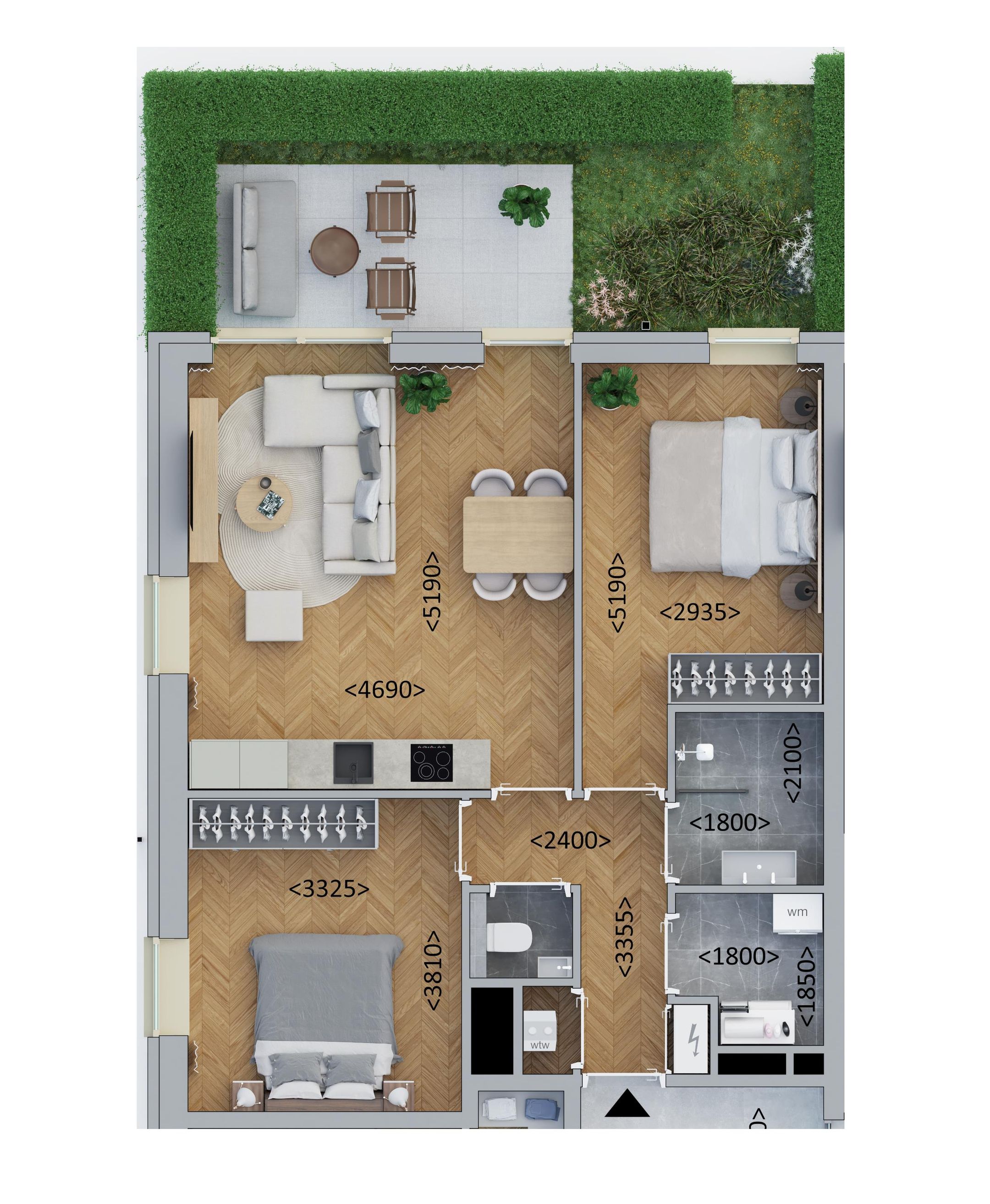 Hoekappartement (Bouwnr. C0.1)  false