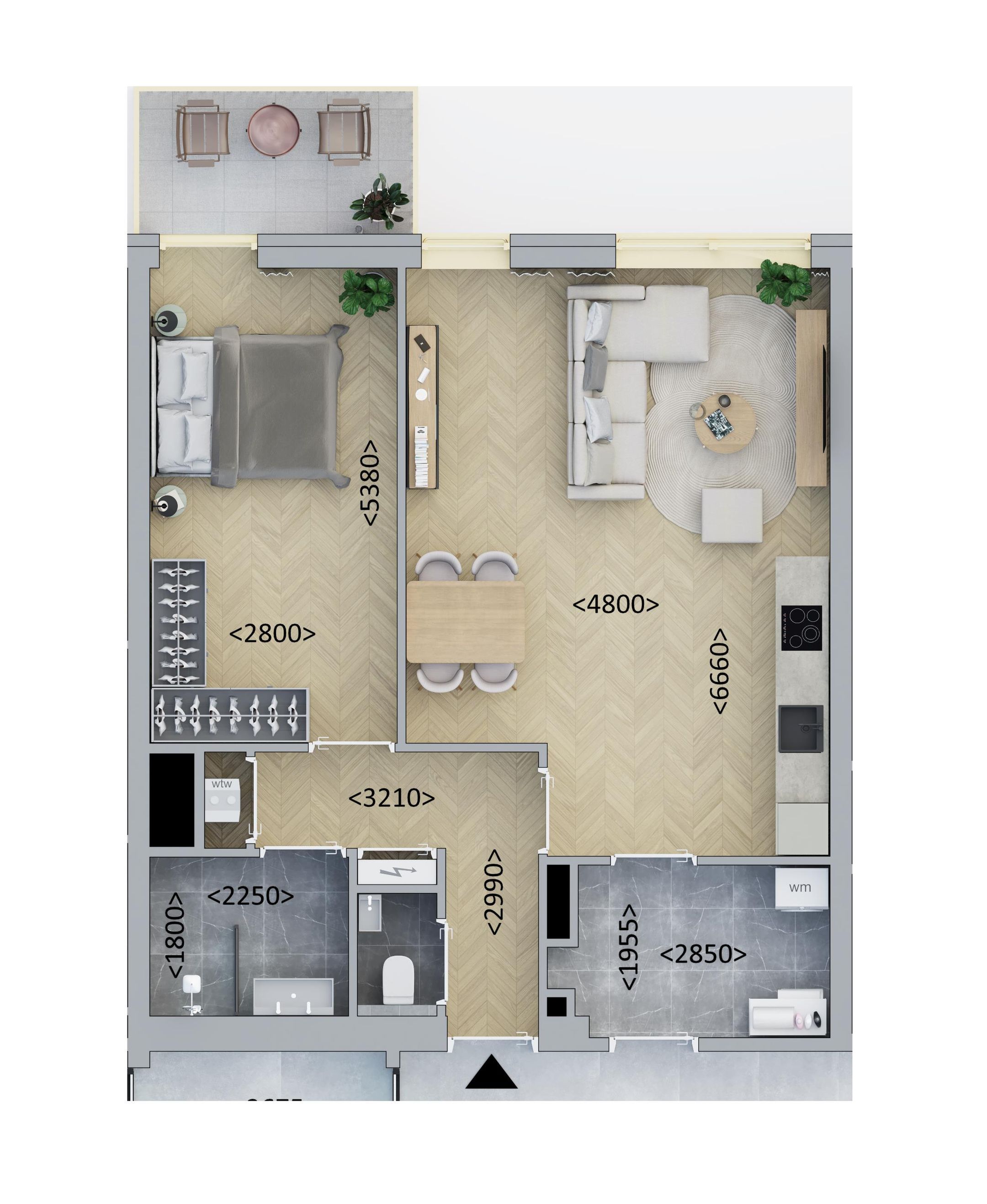 Tussenappartement (Bouwnr. D1.2)  false