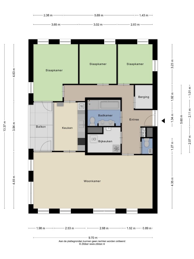 Spacious 4-Room Apartment with Water View in Almere Eilandenbuurt — 34