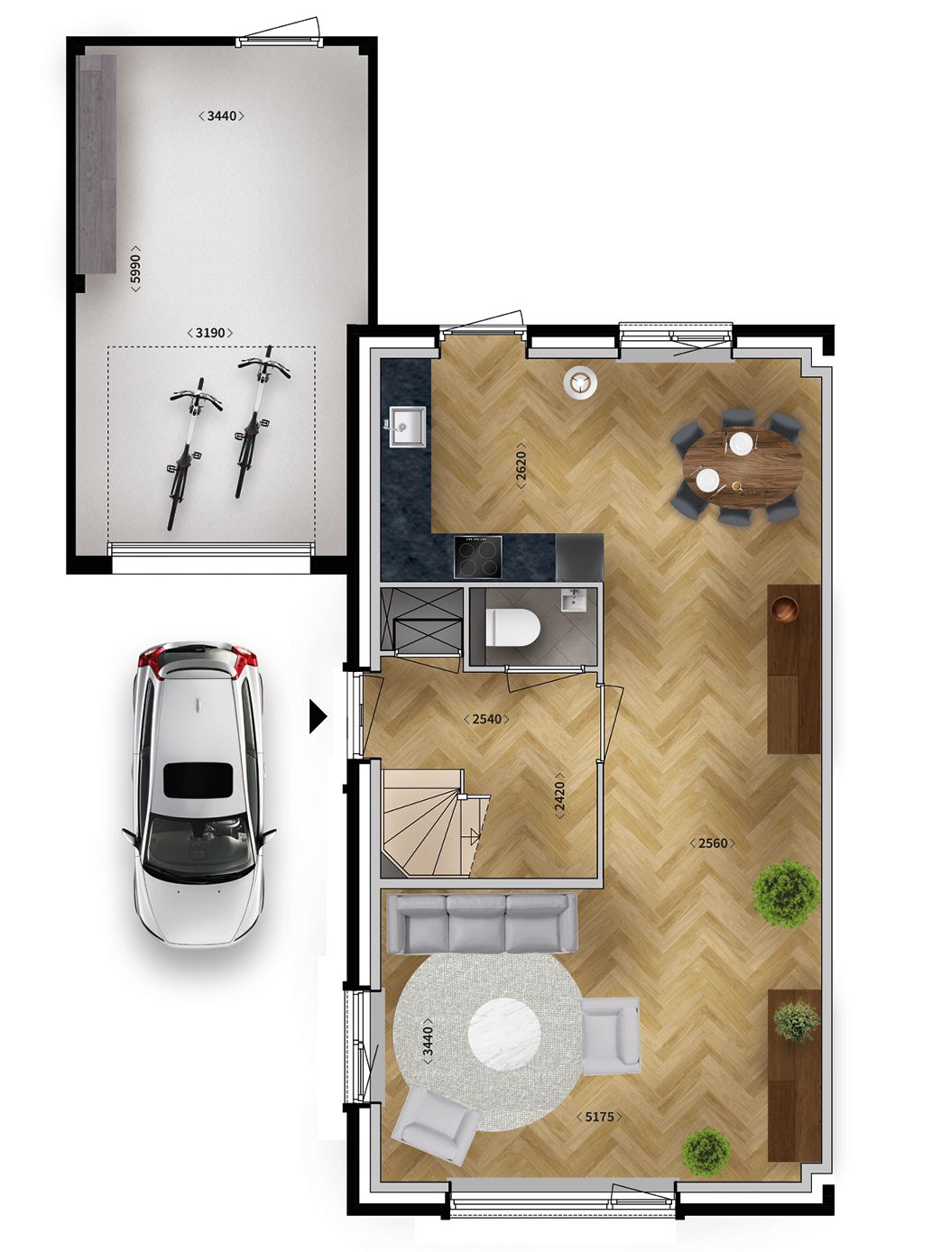 Foto 2 van Twee-onder-een-kapwoning (Bouwnr. 55)