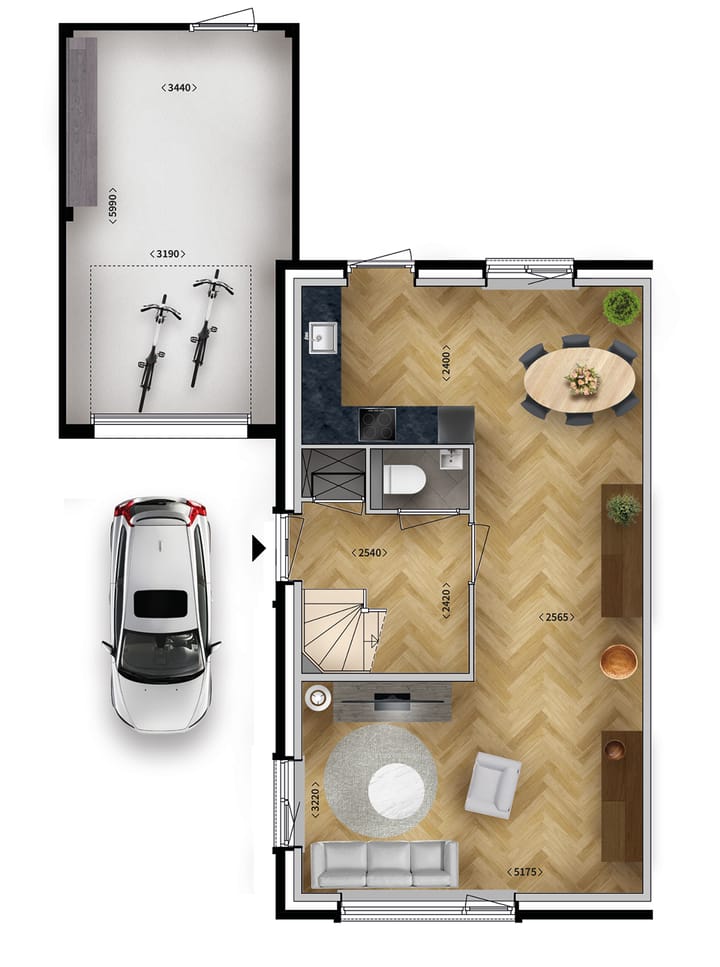 Foto 2 van Twee-onder-een-kapwoning (Bouwnr. 54)