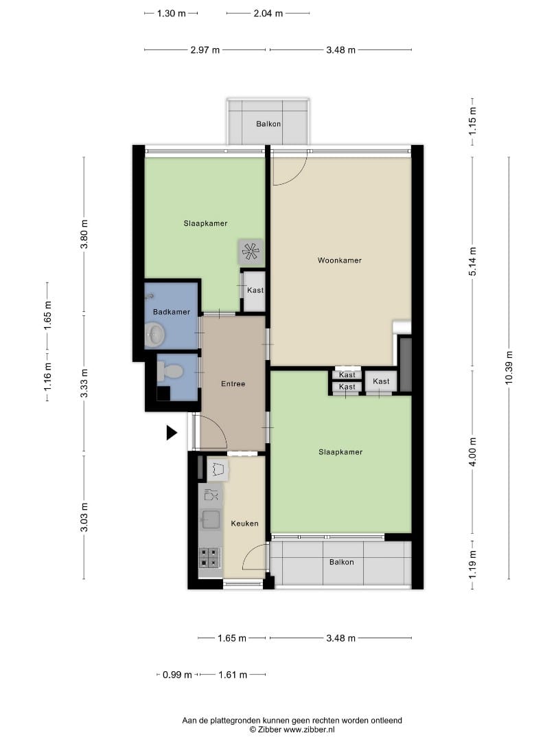 Sunny 3-room apartment with two balconies and all-day light — 26