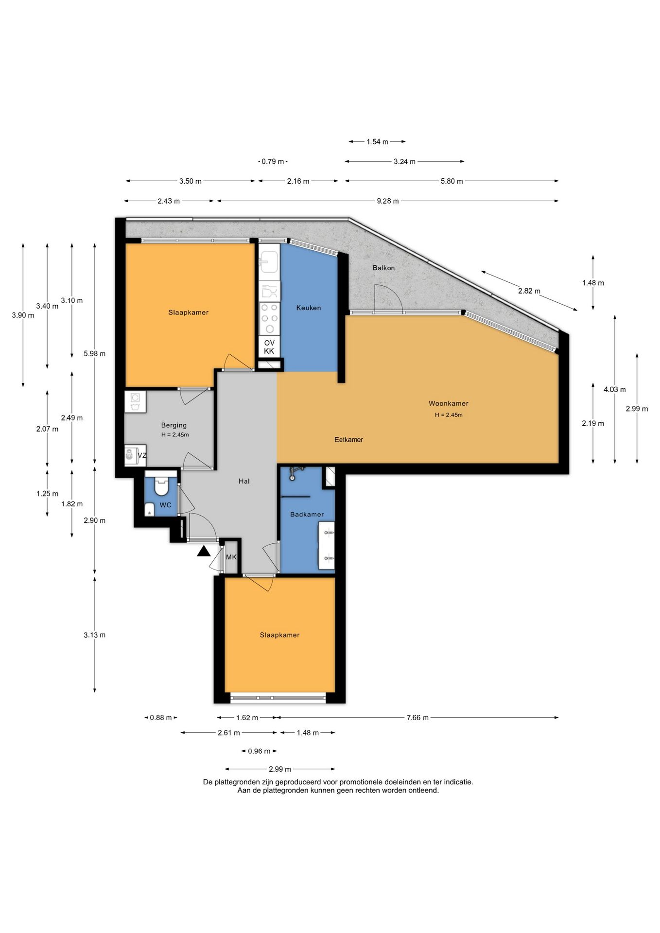 Modern 3-room apartment with 2 bedrooms, balcony and roof terrace — 39