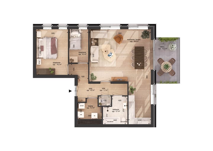 Foto 5 van Dingstraat nieuwbouwappartement B03