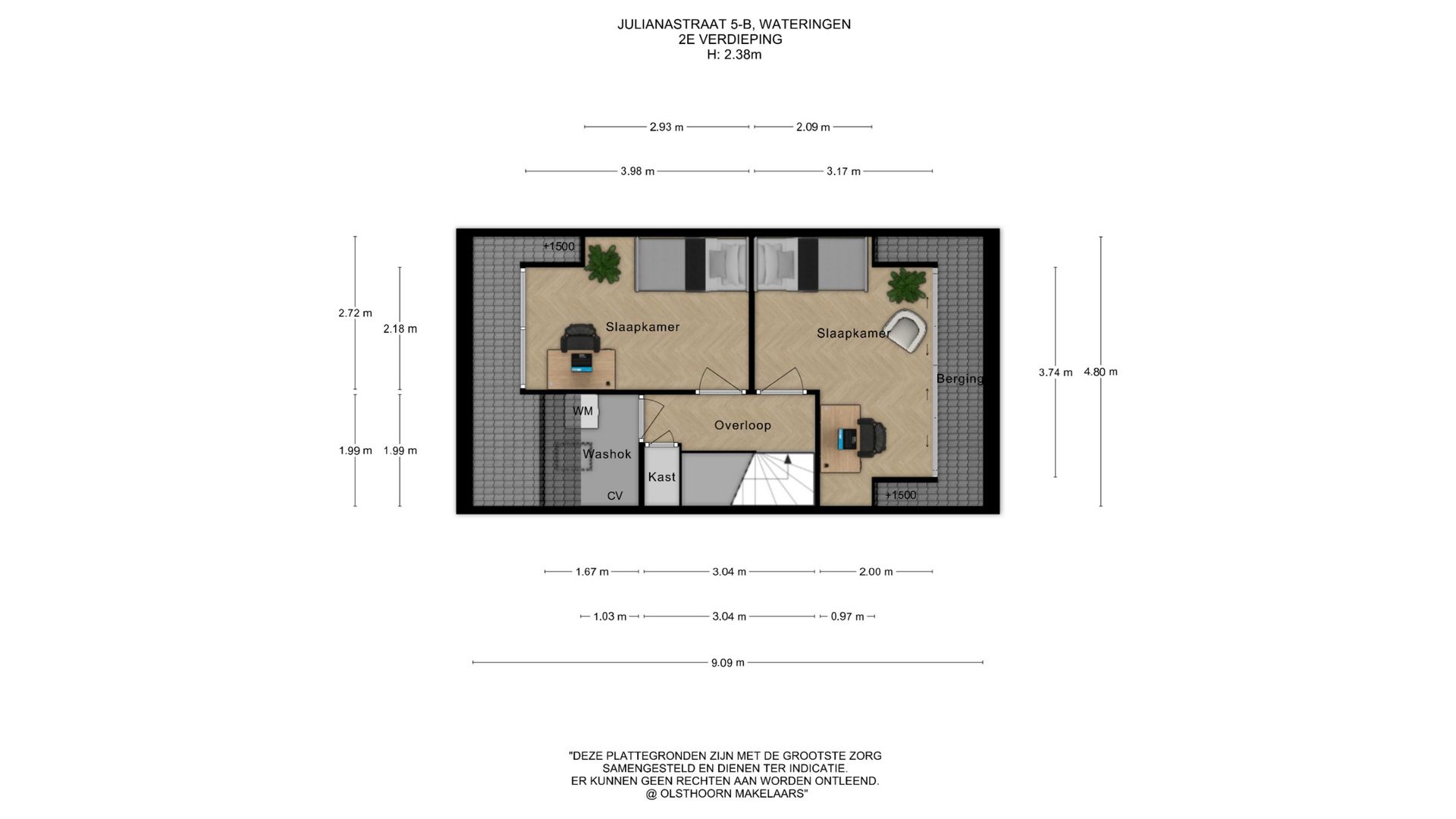 Move-in ready townhouse with 5 bedrooms and extended living room in Wateringen — 48