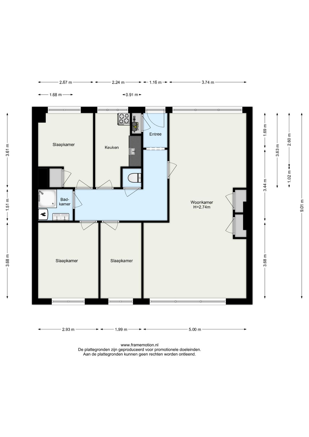 Spacious Apartment with Three Bedrooms in Kralingen West — 25