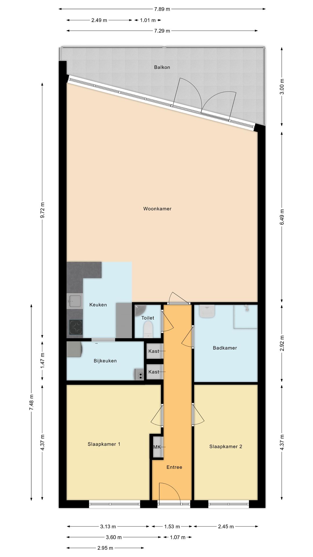 Spacious 3-Room Apartment with Private Garden and South-Facing Terrace in Haarlem — 45