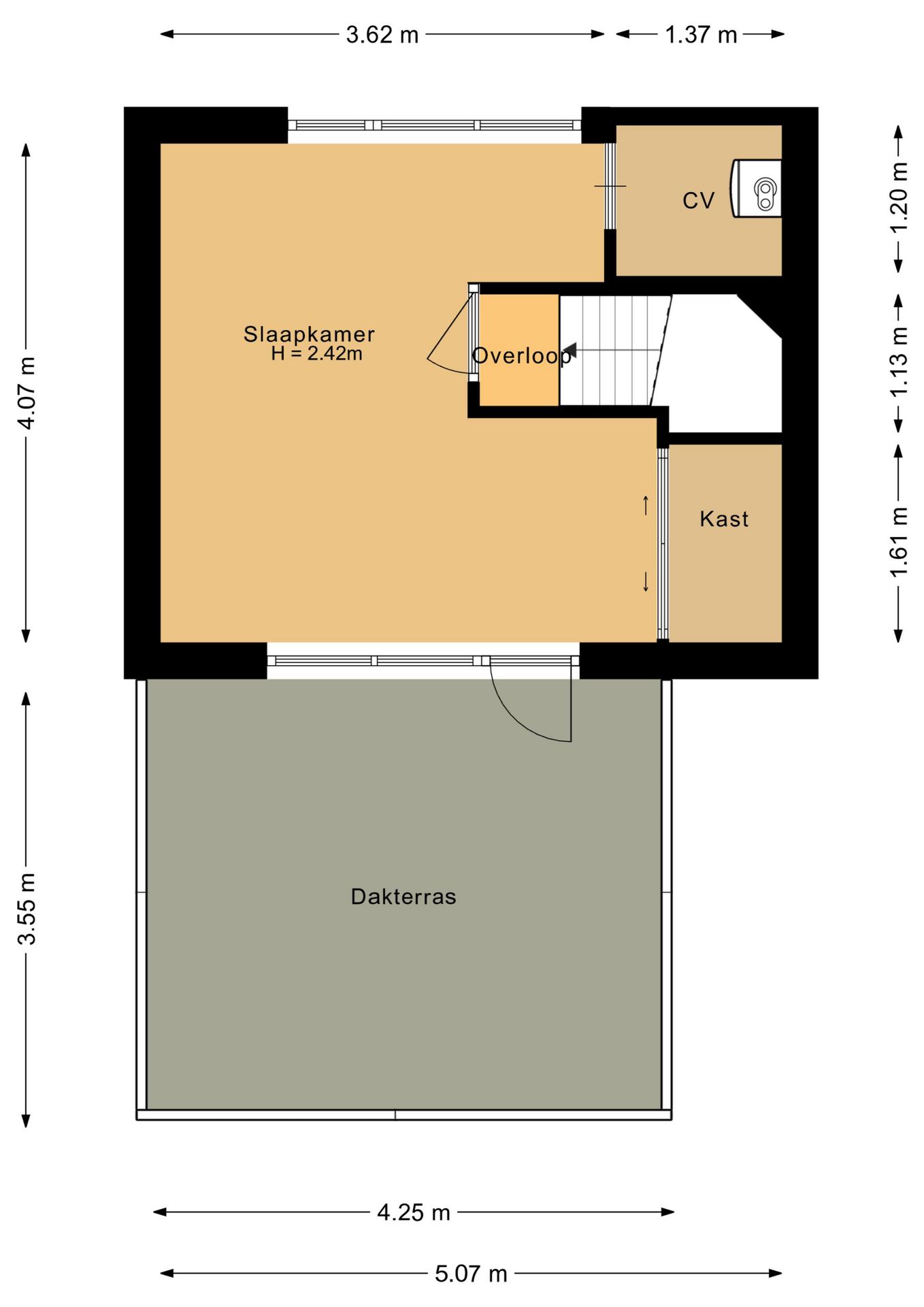 Modern 2-under-1-roof family home with 5 bedrooms, 2 bathrooms, and roof terrace — 50