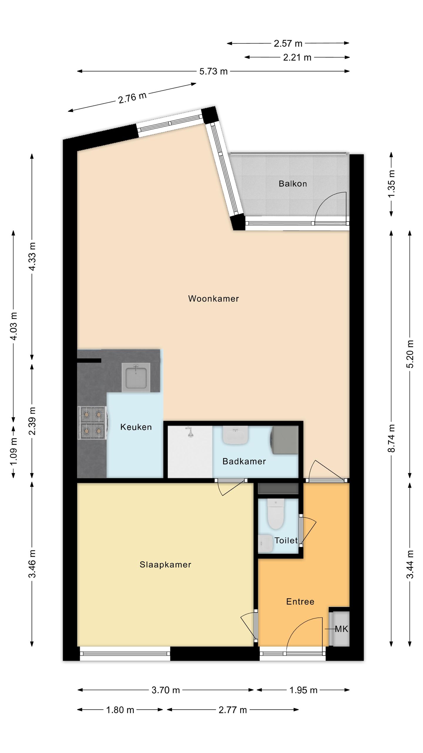 Light Apartment in Center with Sunny Southeast Balconon — 33