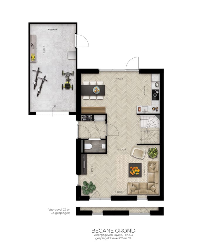 Foto 2 van Twee-onder-één-kap (Bouwnr. C1)