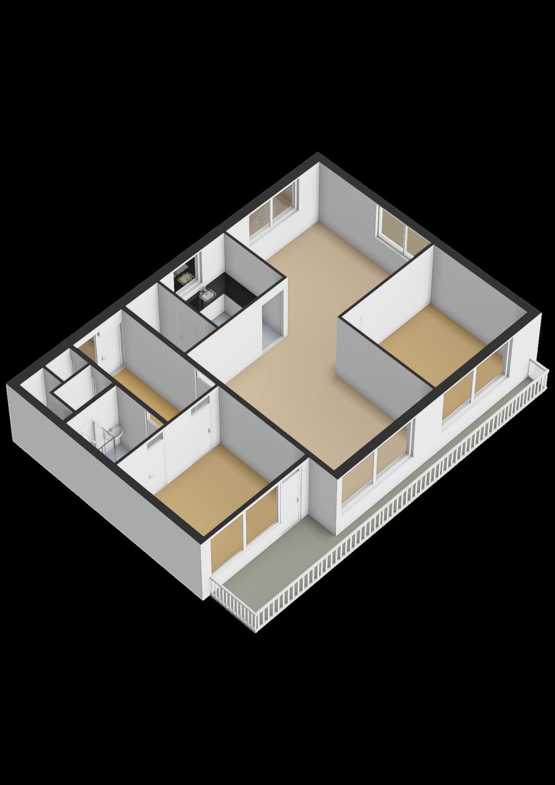 Spacious corner apartment with west-facing balcony in the village center — 30