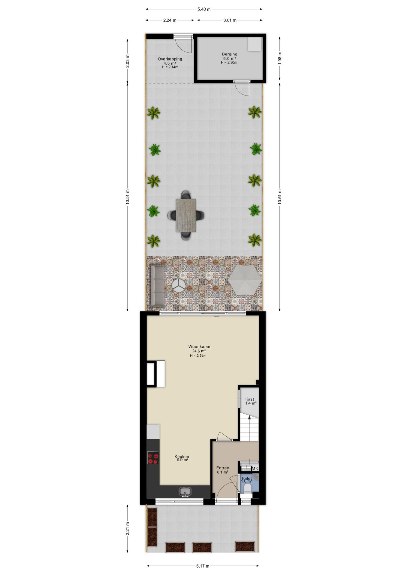 Well-maintained terraced home with modern kitchen and spacious garden — 44