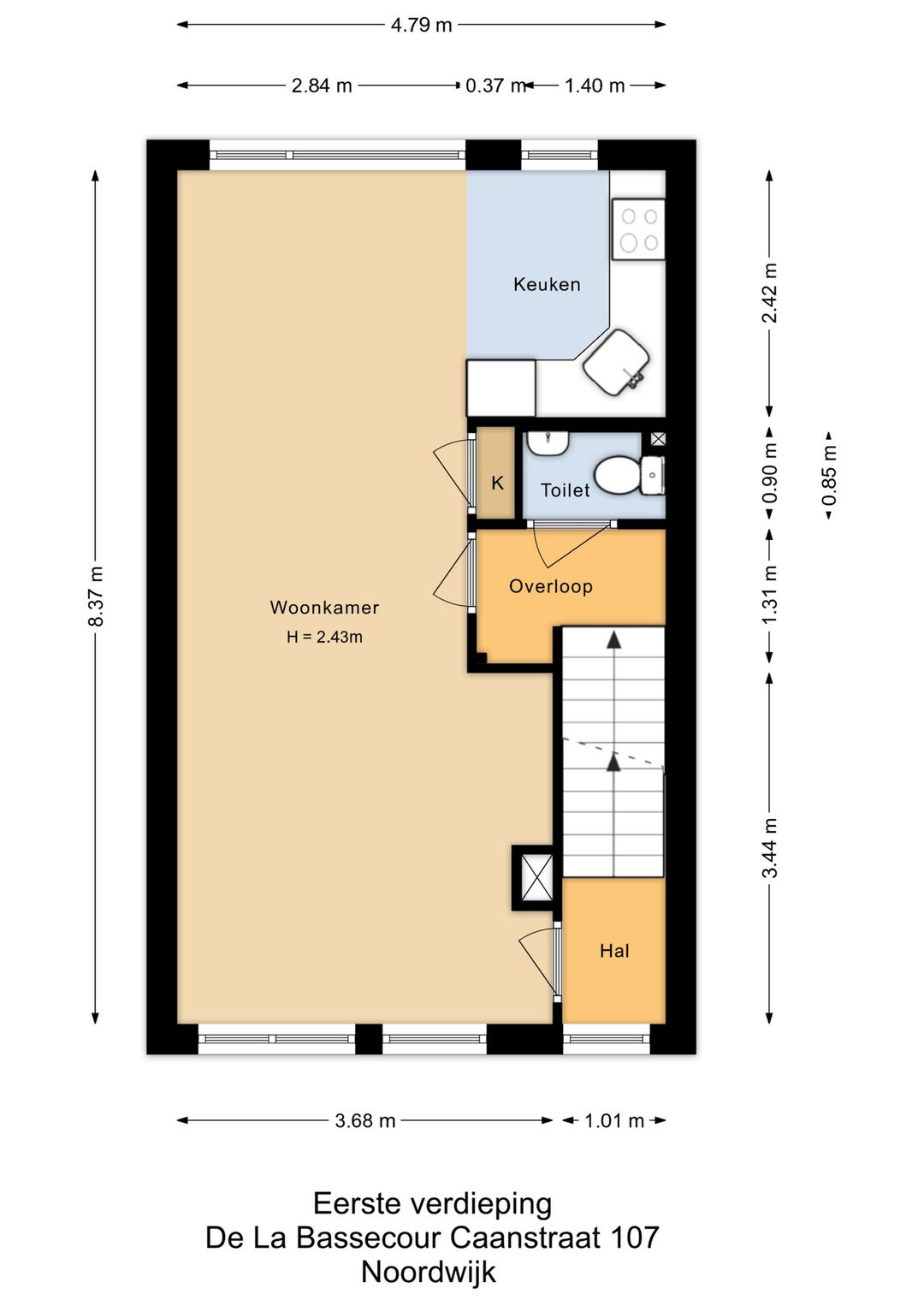 Well-maintained and spacious 3-room maisonette apartment with sunny balcony in Noordwijk-Binnen — 21