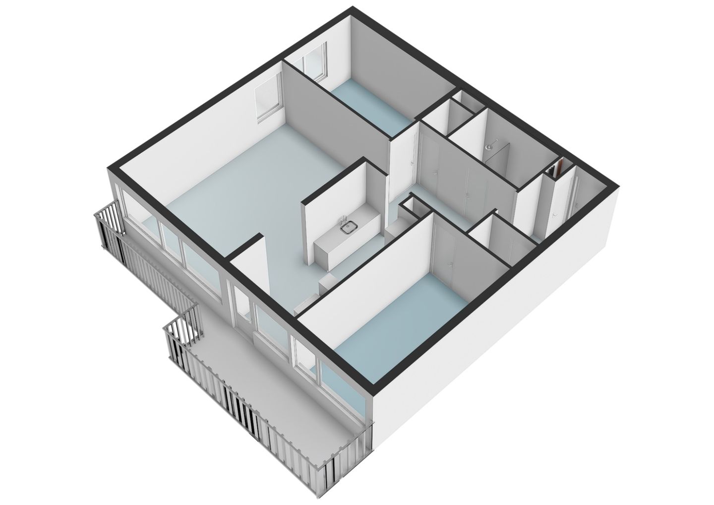 Renovated three-room apartment on 13th floor with panoramic views — 27