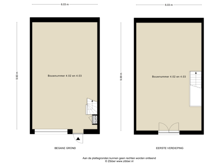 Begane Grond 4.02 en 4.03 Eerste Verdieping 4.02 en 4.03