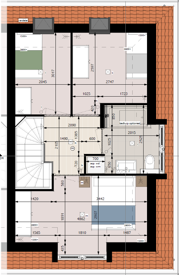 Foto 5 van Twee-onder-één-kapwoningen (Bouwnr. 3)