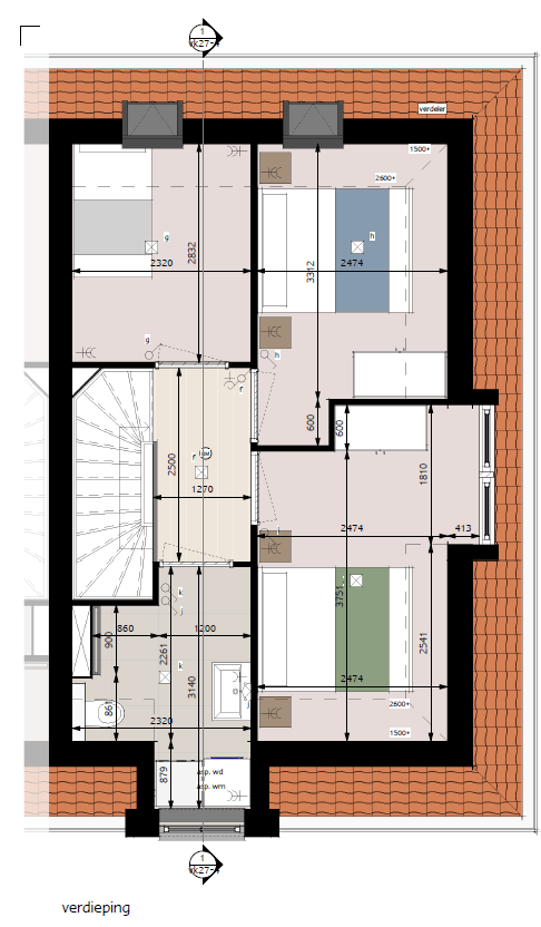 Foto 7 van Gezins-hoekwoning tuit Blok 4 (Bouwnr. 27)