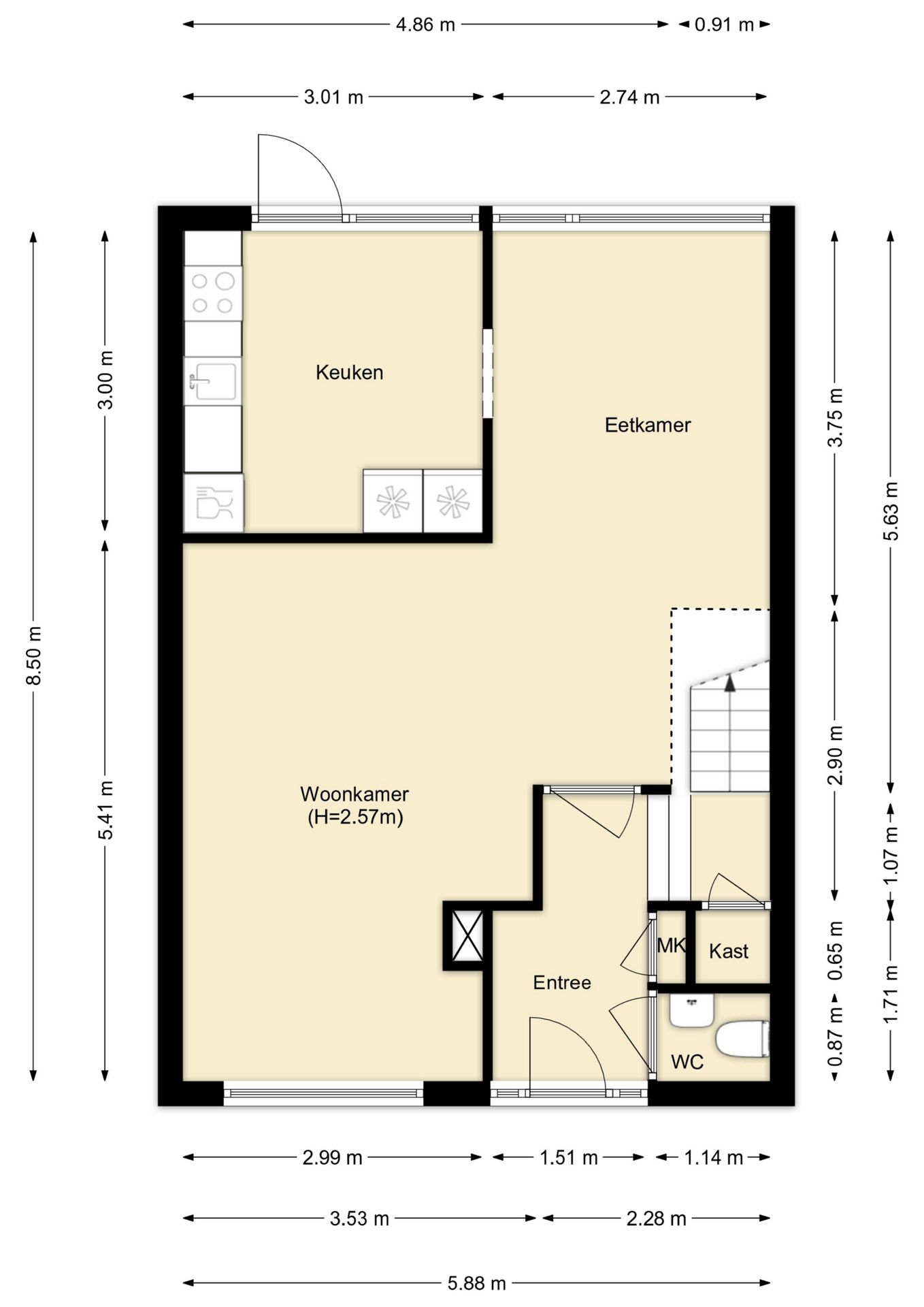 Spacious terraced home with deep garden and free rear position in Hellevoetsluis — 45