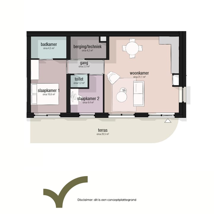 Foto 5 van Type 60 - 70m2 (Bouwnr. 6)