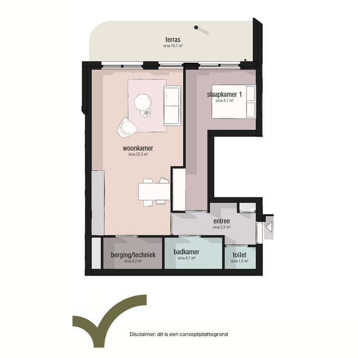 Foto 5 van Type 60 - 70m2 (Bouwnr. 8)