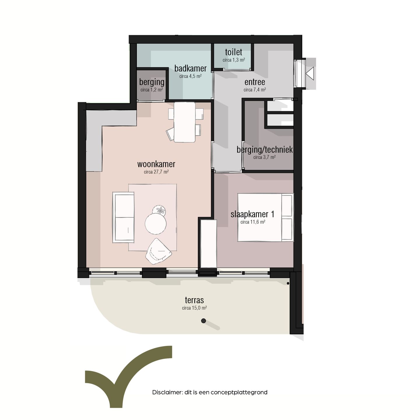 Foto 5 van Type 60 - 70m2 (Bouwnr. 24)
