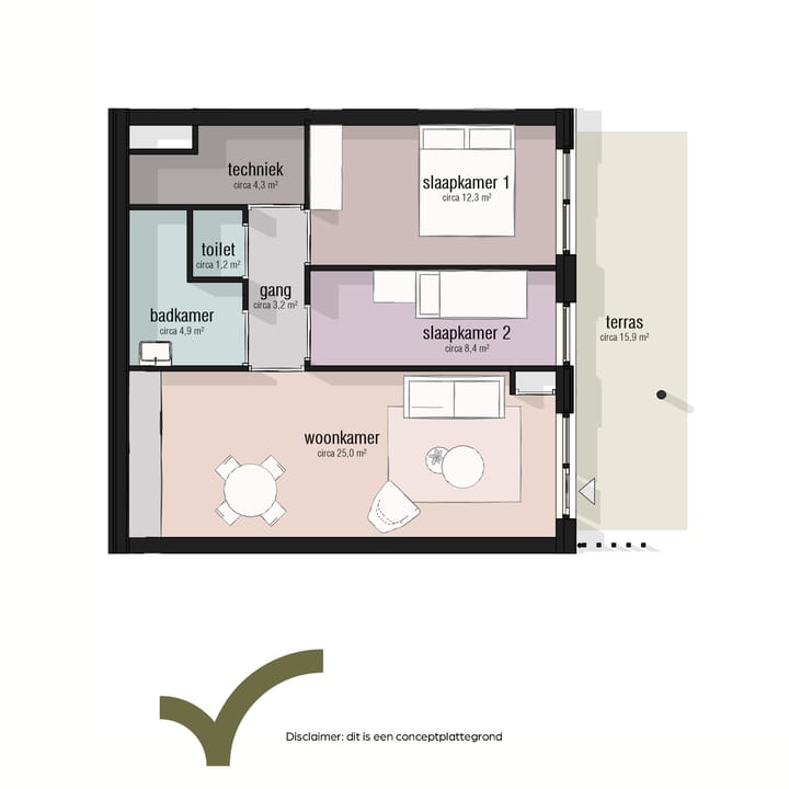 Foto 5 van Type 60 - 70m2 (Bouwnr. 11)