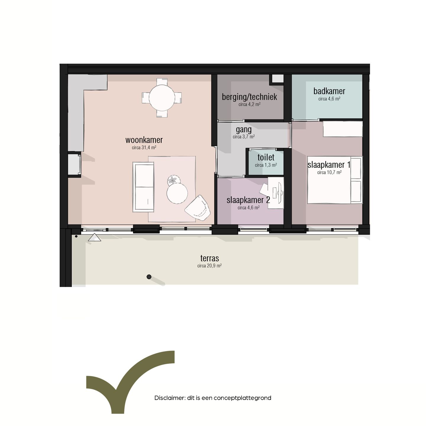 Photo 5 of Type 60 - 70m2 (Bouwnr. 4)