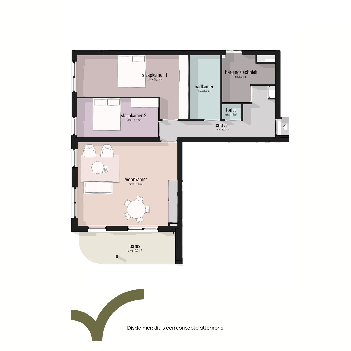 Foto 5 van Type 95 - 110 m2 (Bouwnr. 2)