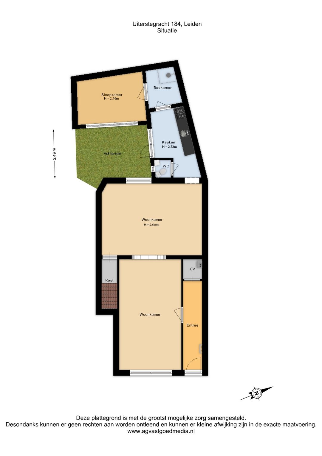 Charming ground floor apartment from 1750 with private west-facing courtyard near Leiden centre — 21