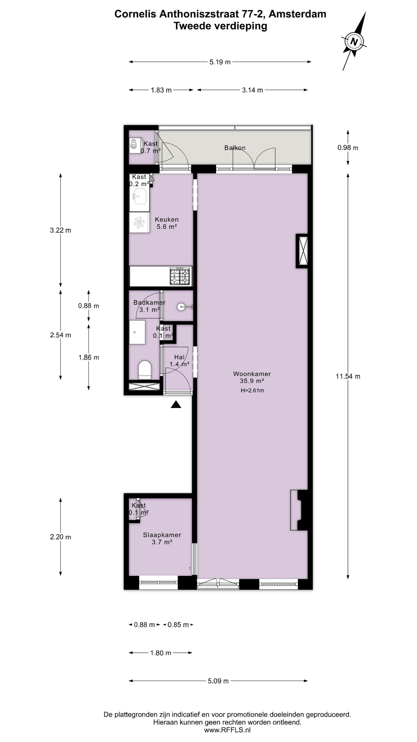 Foto 25 van Cornelis Anthoniszstraat 77-2