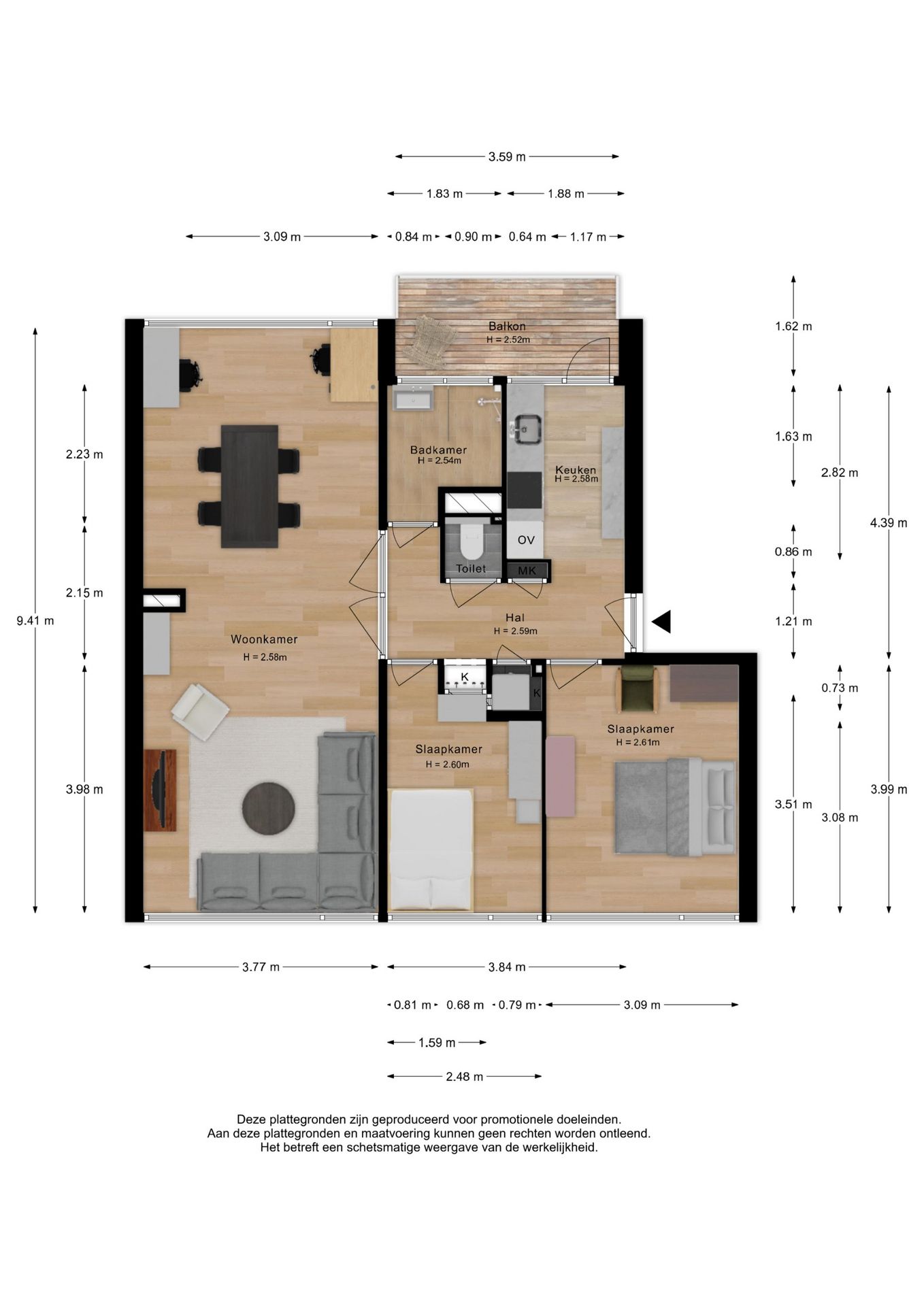 Spacious Move-in Ready 3-Room Apartment with City Views — 34