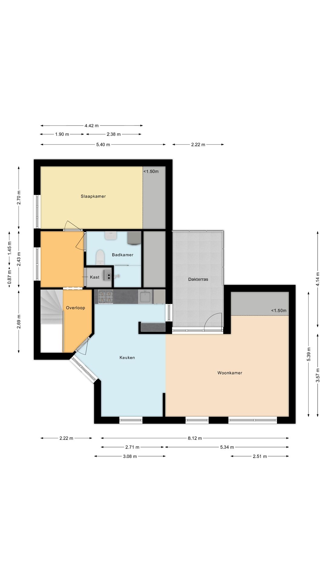 Spacious Maisonnette Apartment with Sunny Rooftop Terrace in De Horn-Noord — 53