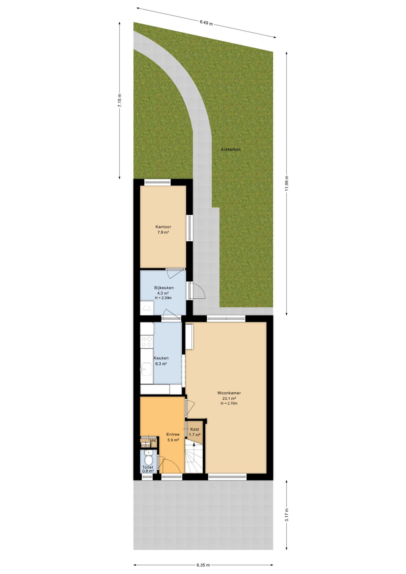 Well-maintained terraced house with four bedrooms and south-facing garden in Leeuwarden — 50