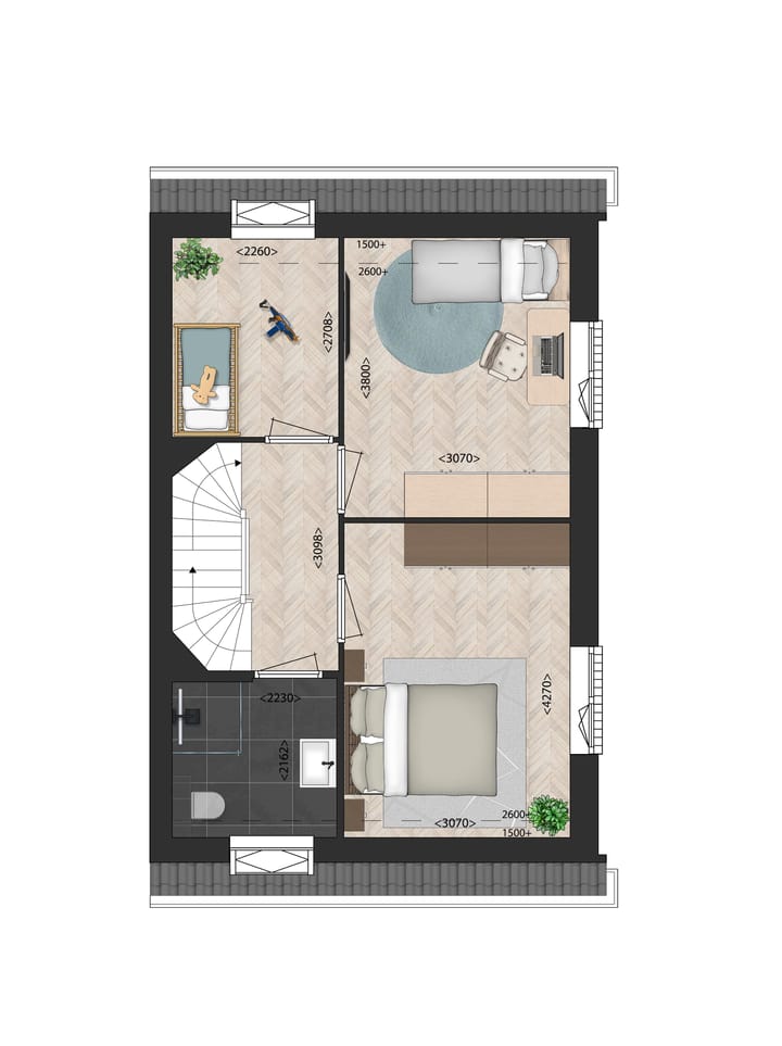 Foto 3 van Twee-onder-een-kapwoning (Bouwnr. 1)