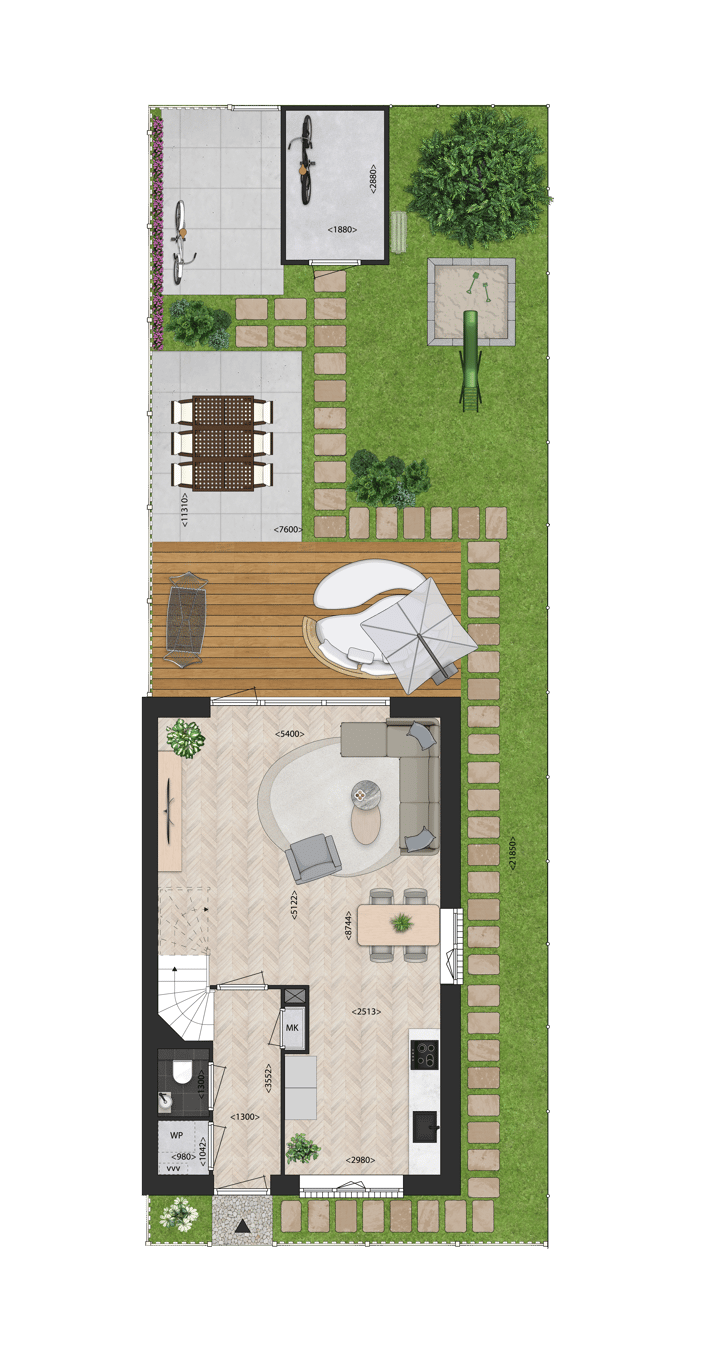 Foto 2 van Twee-onder-een-kapwoning (Bouwnr. 1)