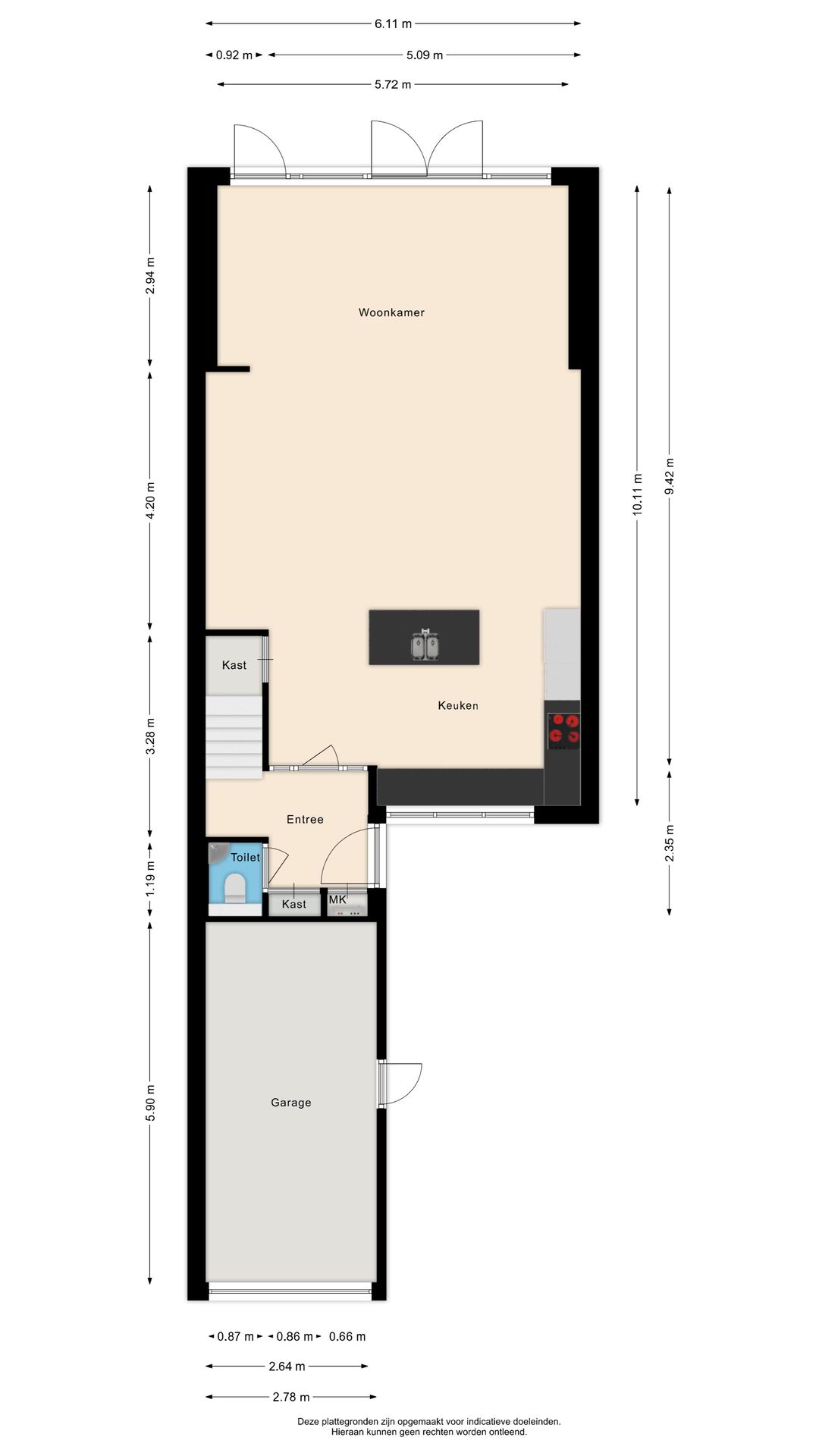 Spacious terraced house with garage and panoramic view of the Geniedijk — 49