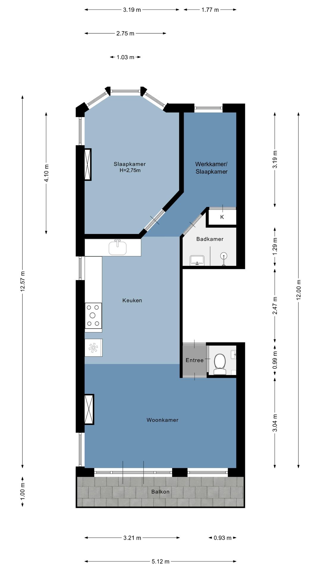 Light apartment with balcony and free view in Kralingen — 37