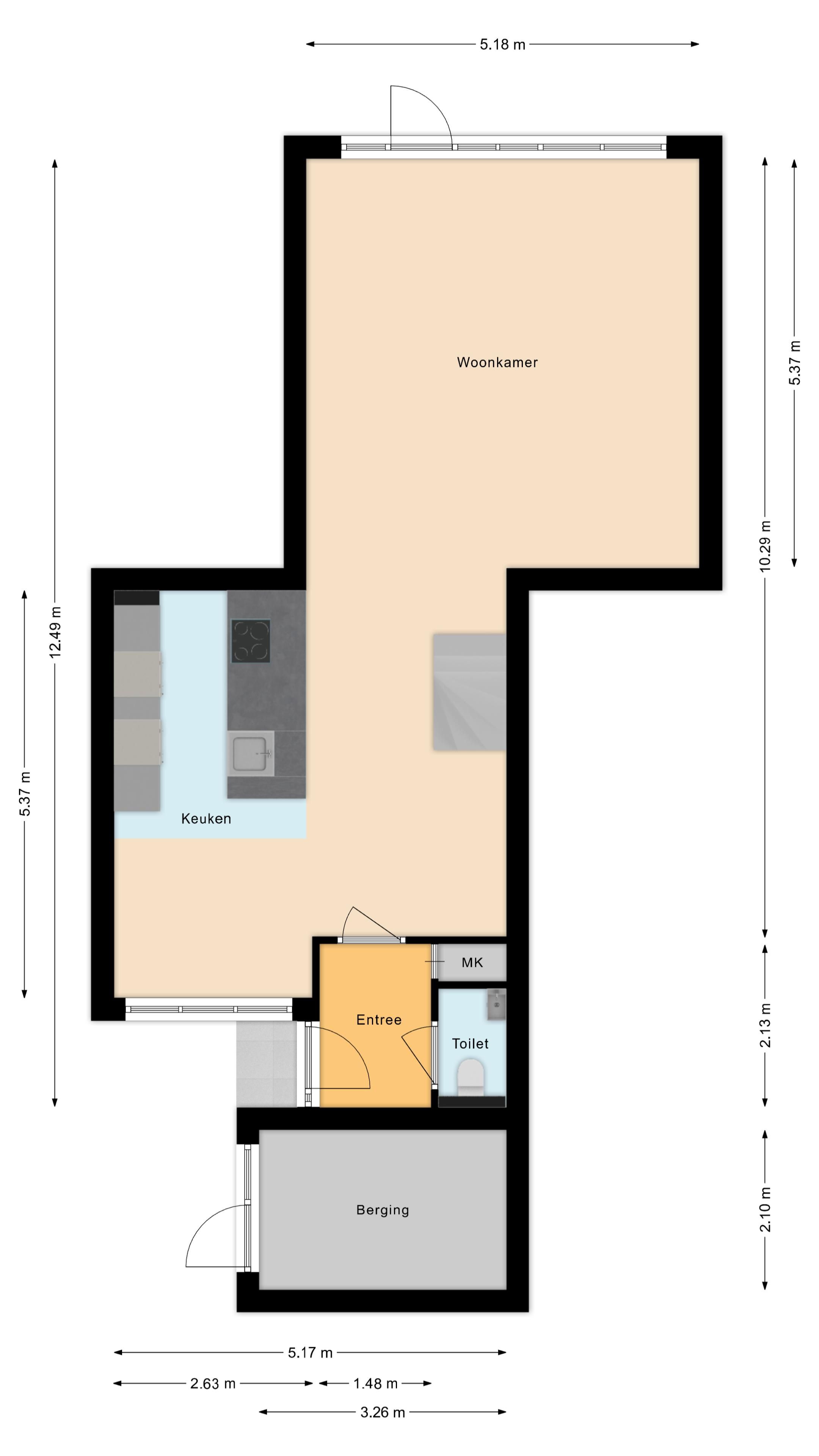 Modern family home with spacious living area near green courtyard — 32