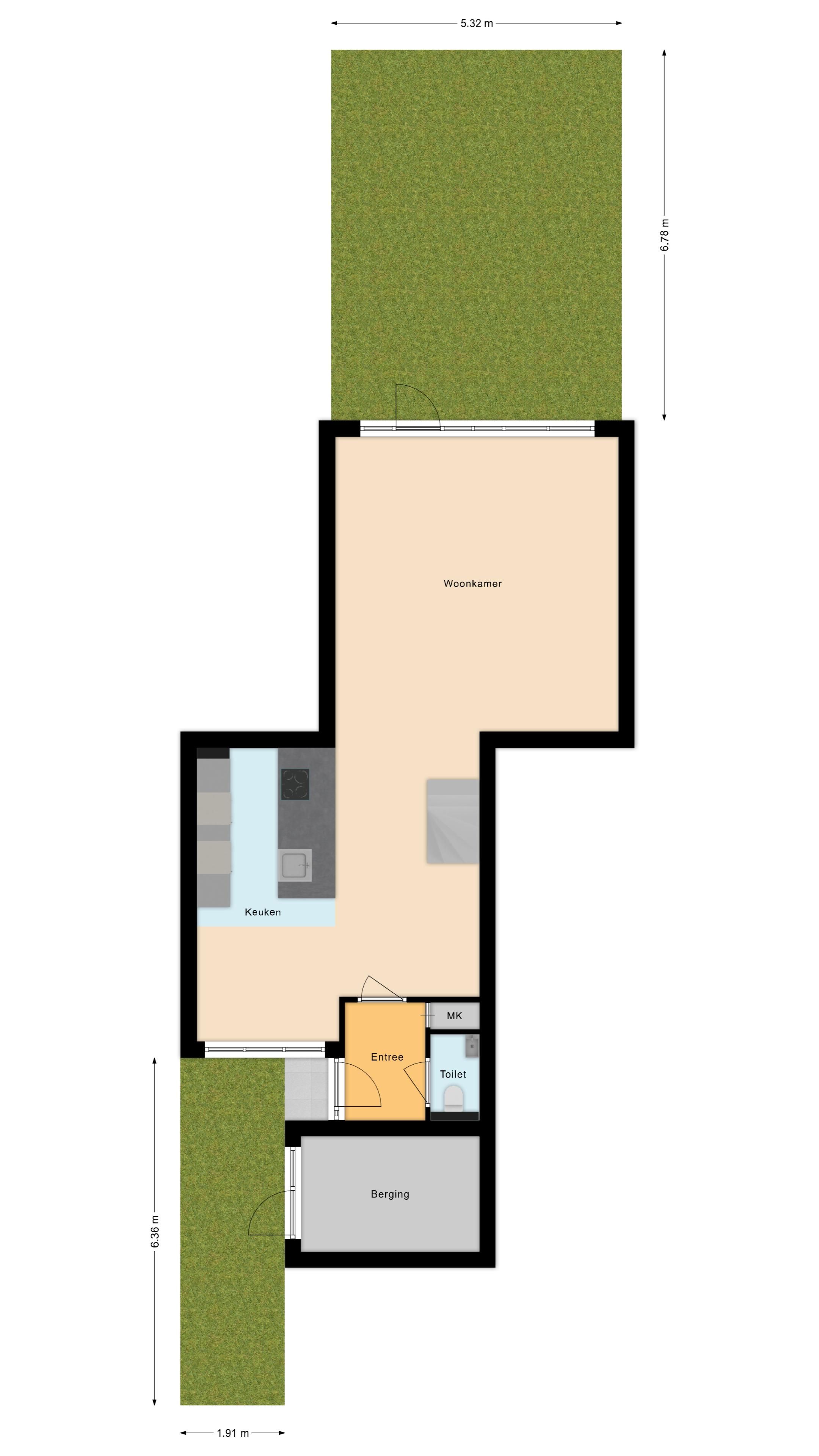 Modern family home with spacious living area near green courtyard — 35