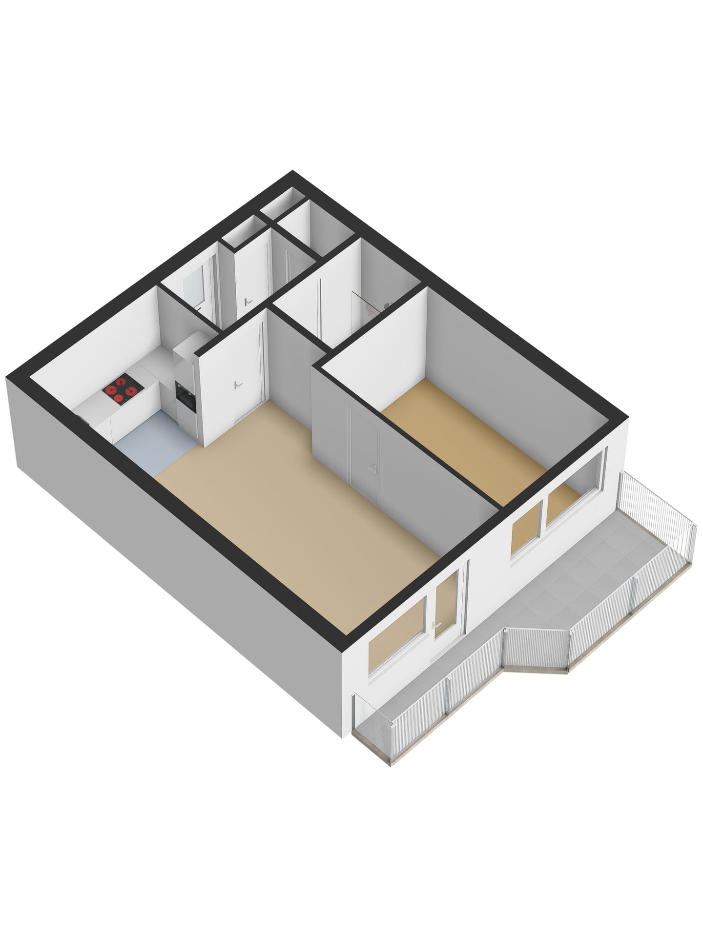 Modern 2-room apartment with sunny balcony and 2 storage units — 29