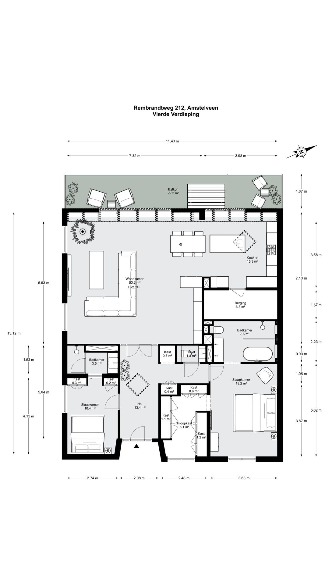 Modern Luxury Penthouse with Panoramic Views and Spacious Terrace in Amstelveen City Center — 41