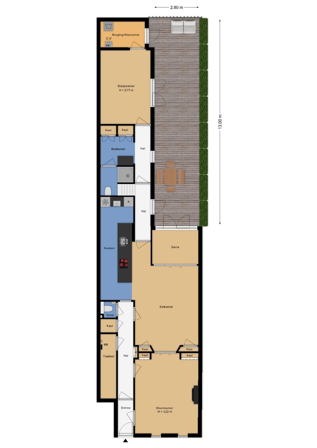 Elegant Parterre Apartment with Direct Access to Sunny Court Park in Duinoord — 52