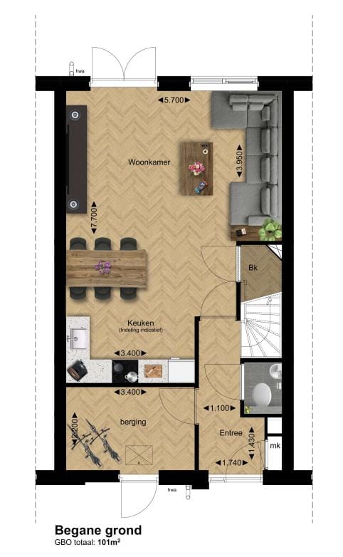 Foto 5 van Tussenwoning (Bouwnr. 7)